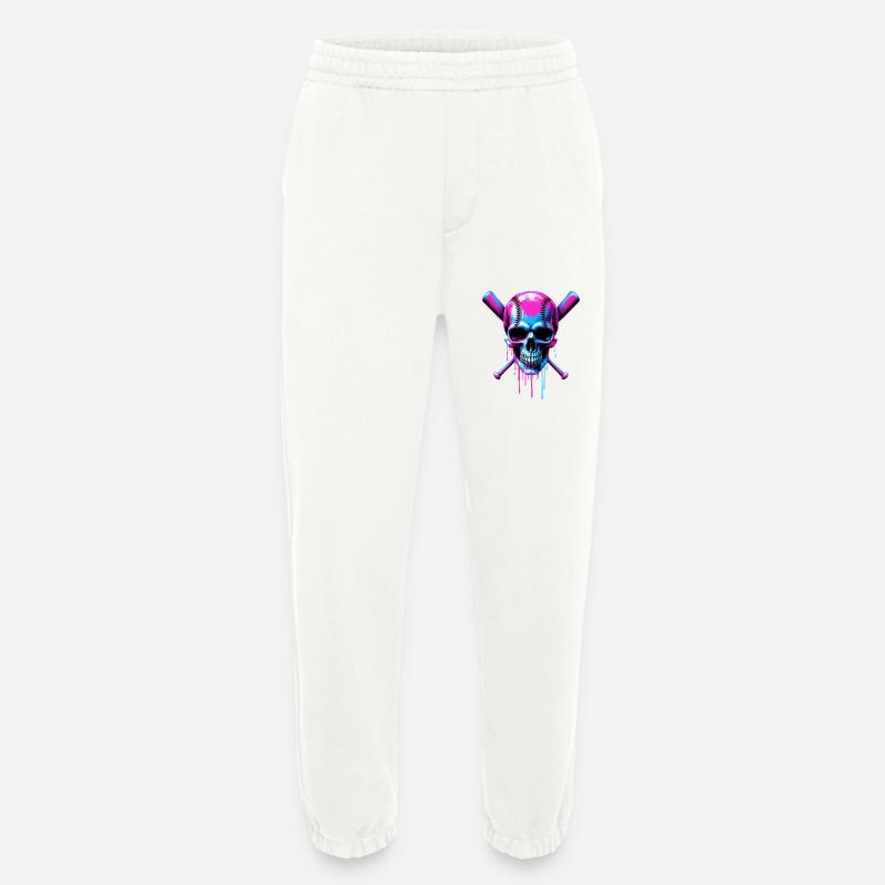 Baseball Skull Batte de Baseball - Pantalon de jogging bio épais fabriqué en UE - OFF WHITE