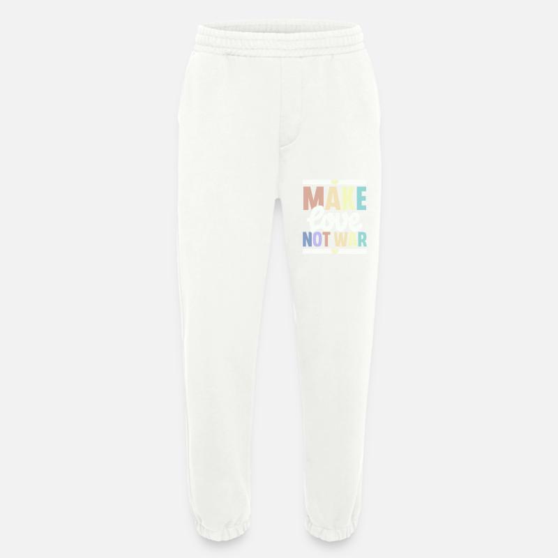 Make Love Not War - Heavyweight Jogging Pants - made by SPREAD - OFF WHITE
