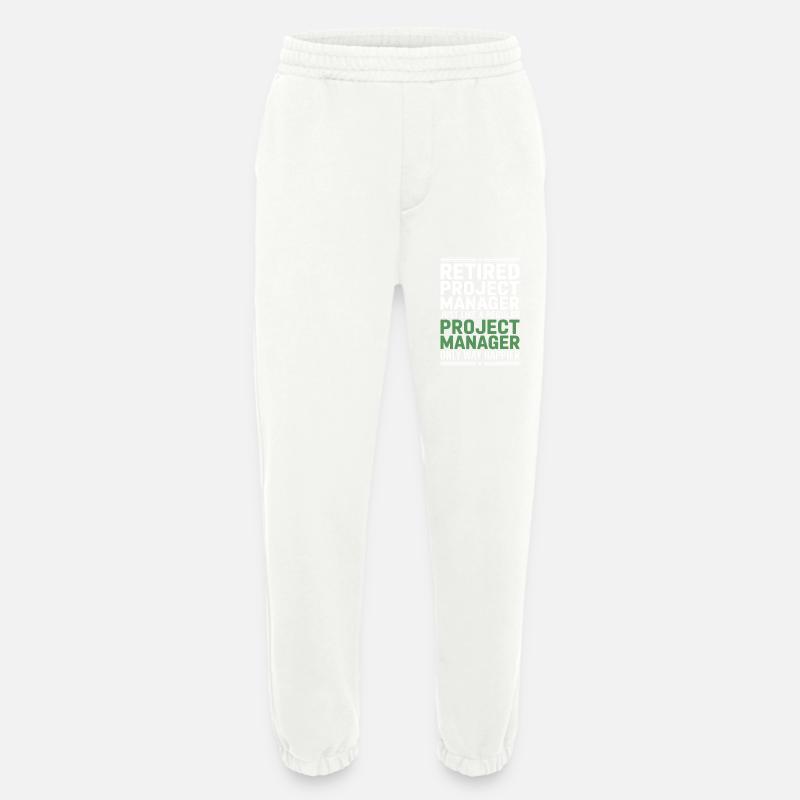 Retired Project Manager Saying - Heavyweight Jogging Pants - made by SPREAD - OFF WHITE