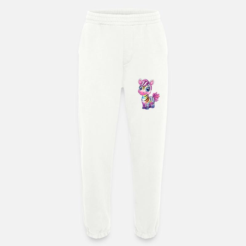 Regenbogen Zebra Kindermotiv - Heavyweight Jogginghose - made by SPREAD  - OFF WHITE