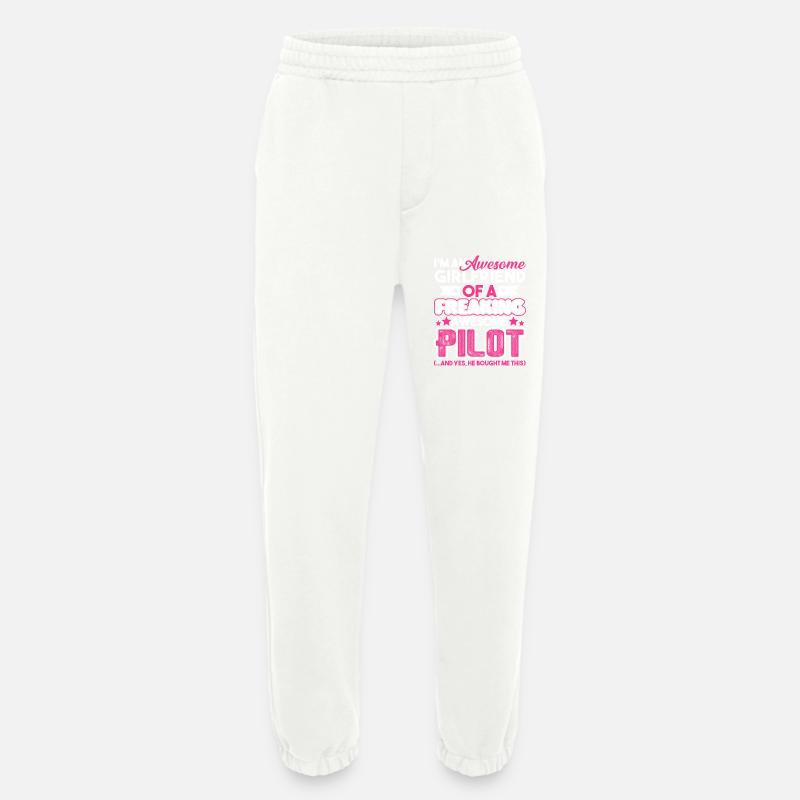 Pilot Proud Pilot Girlfriend - Heavyweight Jogging Pants - made by SPREAD  - OFF WHITE