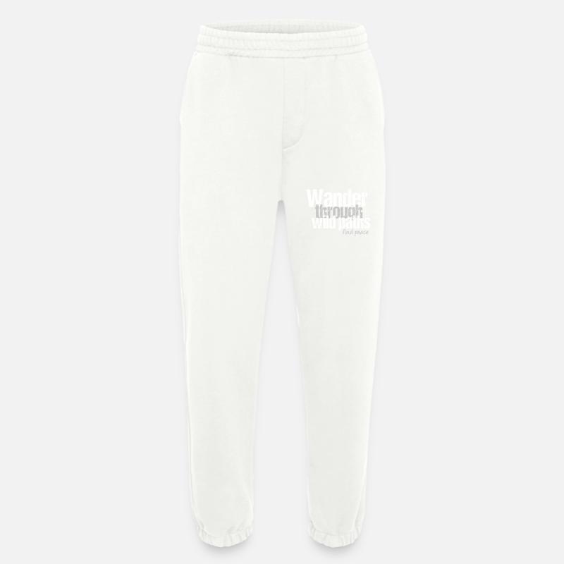 Hike through wild trails - Heavyweight Jogging Pants - made by SPREAD  - OFF WHITE