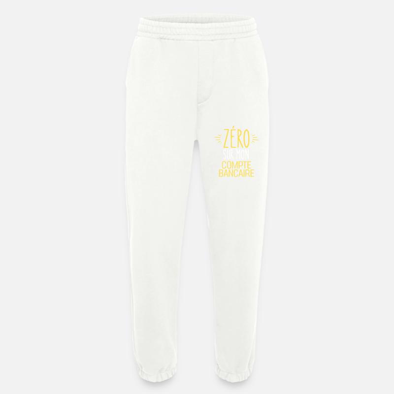ZERO Sur Mon Compte Bancaire - Pantalon de jogging bio épais fabriqué en UE - OFF WHITE