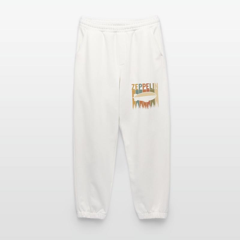 Conception rétro du dirigeable Zeppelin Pantalon de jogging bio épais fabriqué en UE