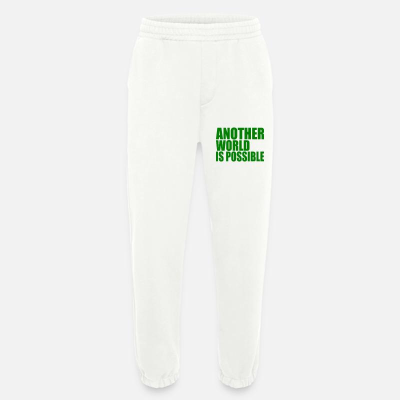Another world is possible - Pantalon de jogging bio épais fabriqué en UE - OFF WHITE