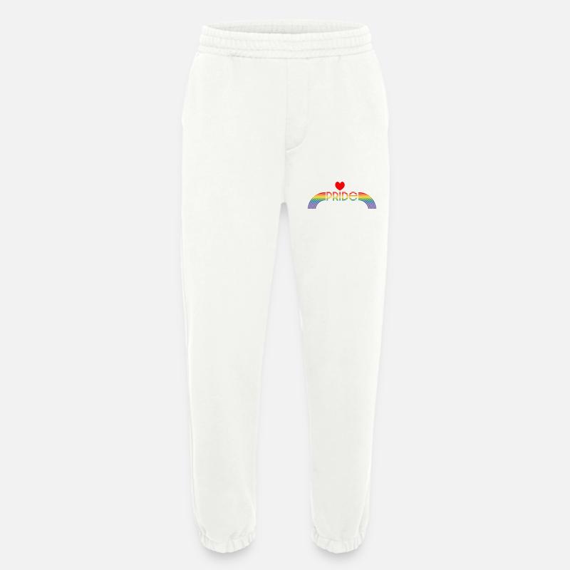 Rainbow pride rainbow heart - Heavyweight Jogging Pants - made by SPREAD  - OFF WHITE