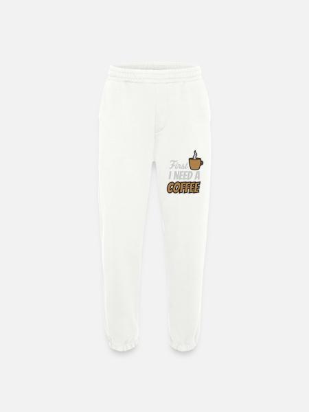 Fist I need Coffee - Heavyweight Jogging Pants - made by SPREAD  - OFF WHITE