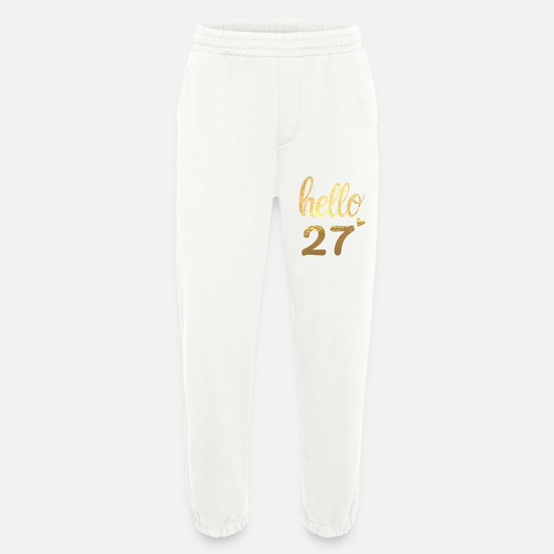 Hello 27 gold - Heavyweight Jogging Pants - made by SPREAD  - OFF WHITE