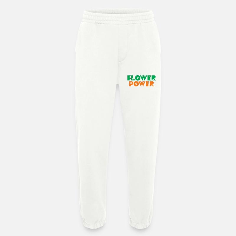 Blumenkind Hippie - Heavyweight Jogginghose - made by SPREAD  - OFF WHITE