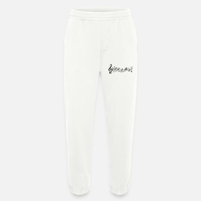Musical Notes Melody Clefs - Heavyweight Jogging Pants - made by SPREAD  - OFF WHITE
