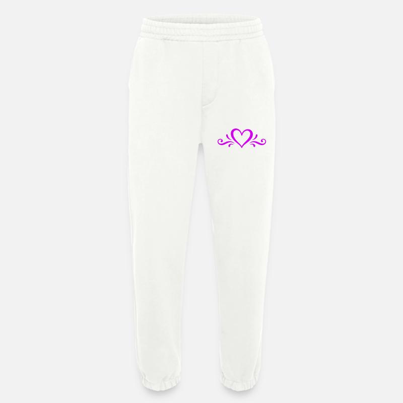 Icône de cœur - Pantalon de jogging bio épais fabriqué en UE - OFF WHITE