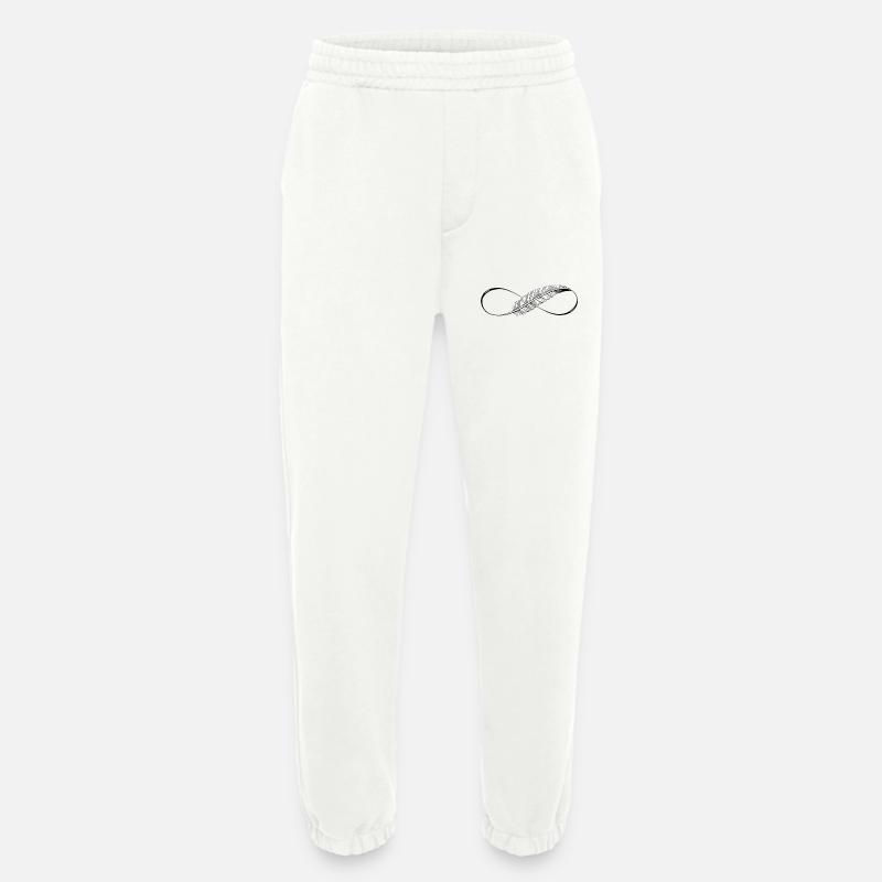 Lignes mignonnes Infinity Spring - Pantalon de jogging bio épais fabriqué en UE - OFF WHITE