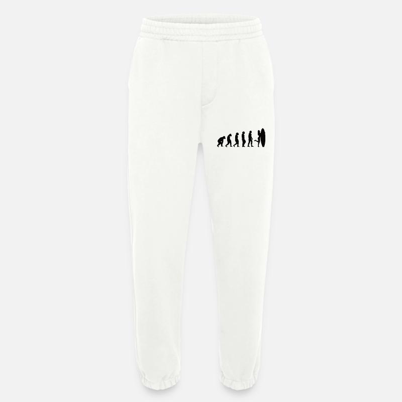 Surfer Surfboard Surf Evolution Surf - Pantalon de jogging bio épais fabriqué en UE - OFF WHITE
