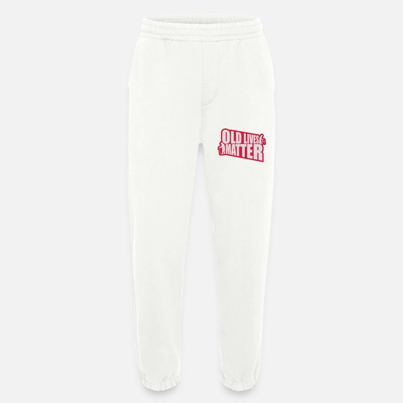 Citation Old Lives Matter - Pantalon de jogging bio épais fabriqué en UE - OFF WHITE
