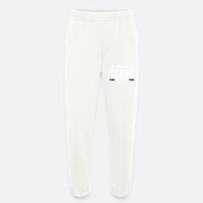 Serbe Serbe Serbie - Pantalon de jogging bio épais fabriqué en UE - OFF WHITE