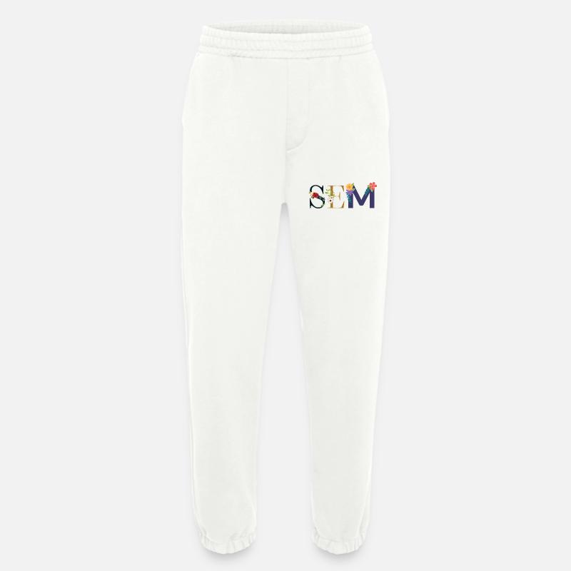 SEM Name mit Blumen geschmückt - Heavyweight Jogginghose - made by SPREAD  - OFF WHITE