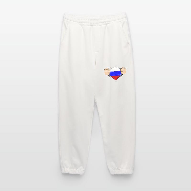 Conception du drapeau de la Russie utilisée Pantalon de jogging bio épais fabriqué en UE