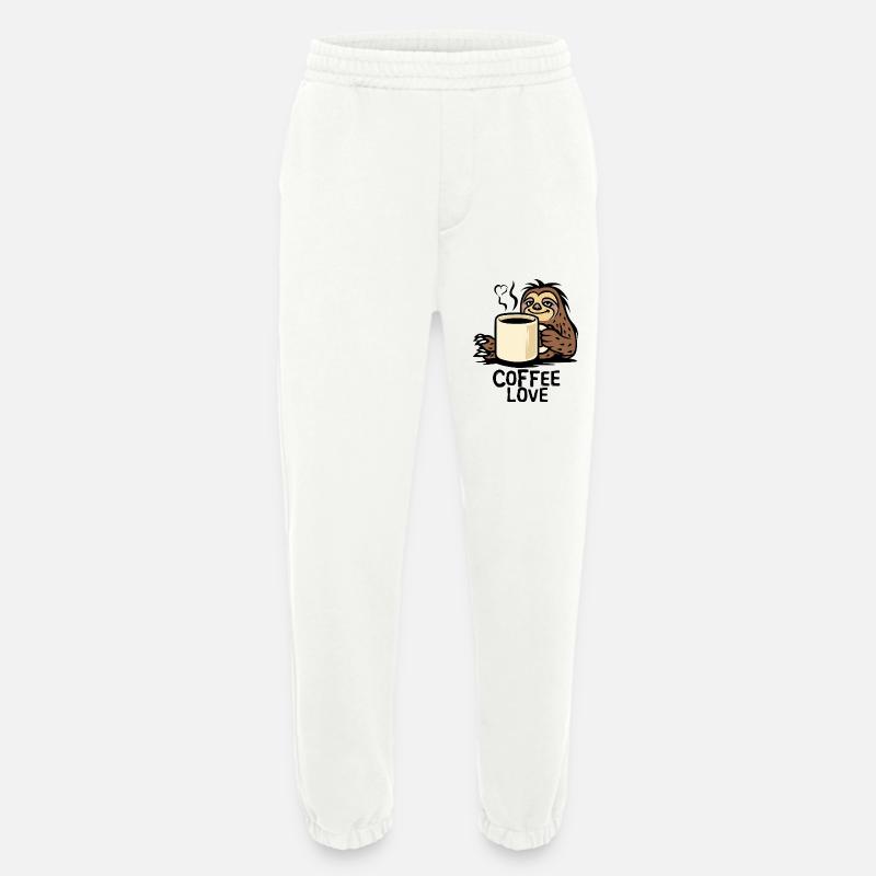 Faultier Kaffee Liebe Cartoon - Heavyweight Jogginghose - made by SPREAD  - OFF WHITE