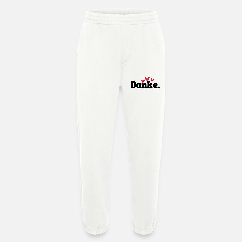 Three Hearts Doodle Pattern - Heavyweight Jogging Pants - made by SPREAD  - OFF WHITE