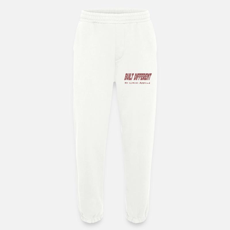 Built Different – No Limits Applied - Heavyweight Jogging Pants - made by SPREAD  - OFF WHITE