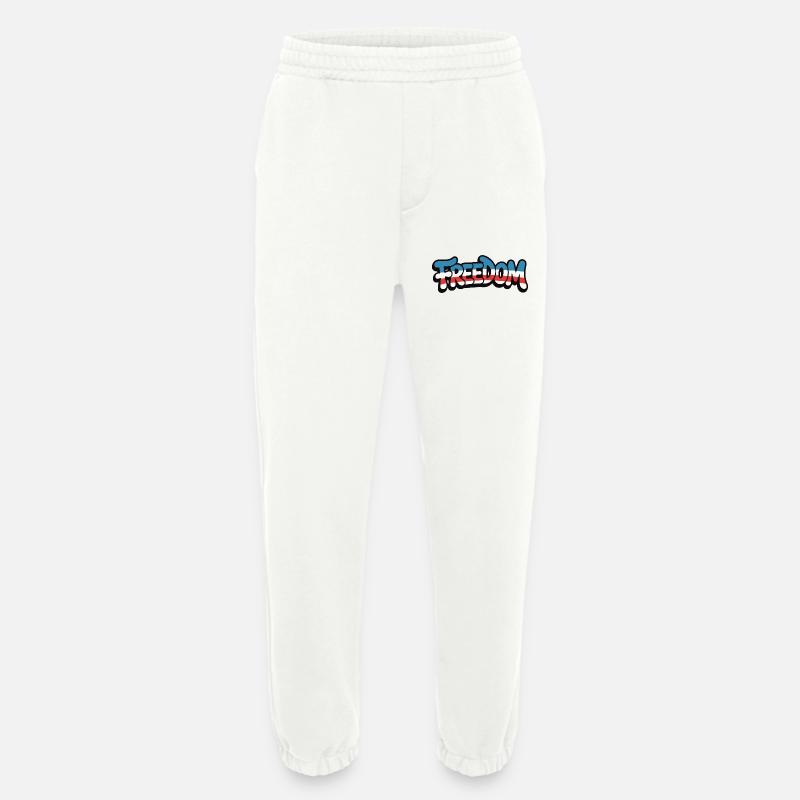 Freedom Typografie Statement Design - Heavyweight Jogginghose - made by SPREAD - OFF WHITE