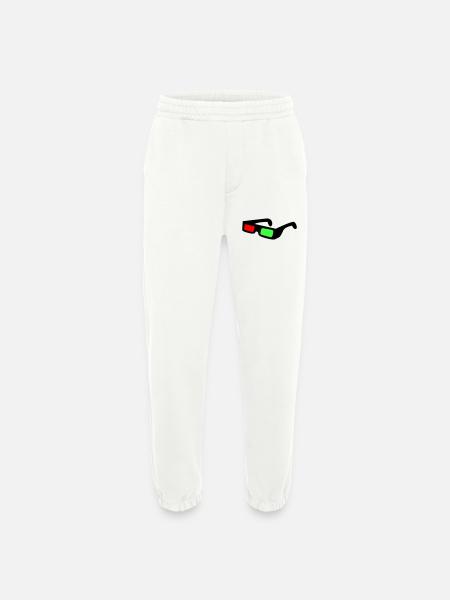 Blocs néon dans le contraste nocturne - Pantalon de jogging bio épais fabriqué en UE - OFF WHITE