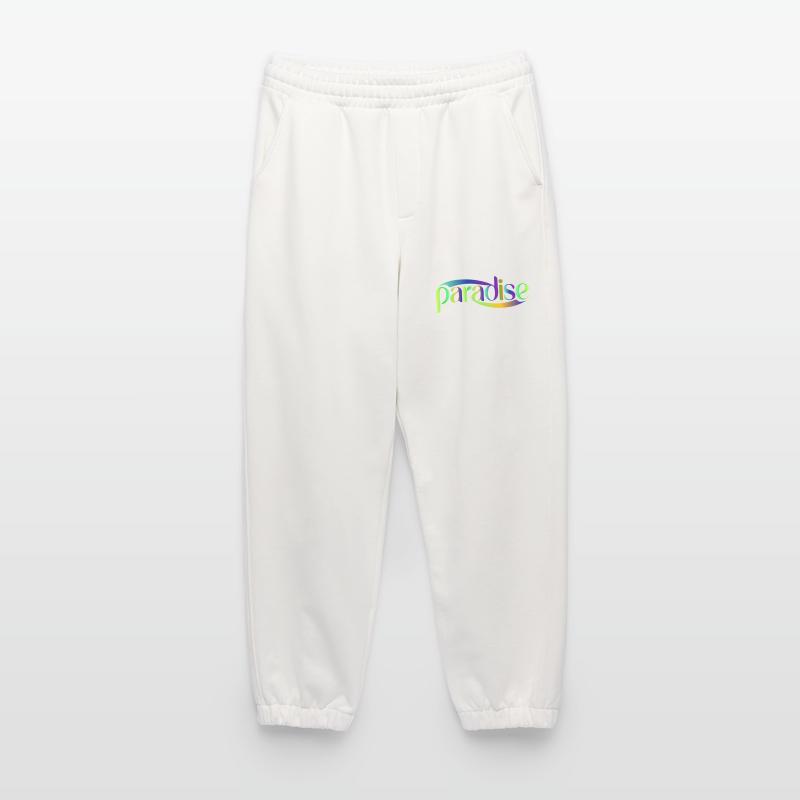 Paradise Rainbow Script Design Heavyweight Jogging Pants - made by SPREAD 