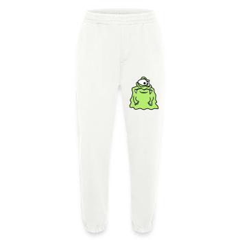 glaire glibber dégoûtant visage visqueux mons tête - Pantalon de jogging bio épais fabriqué en UE - OFF WHITE - Devant