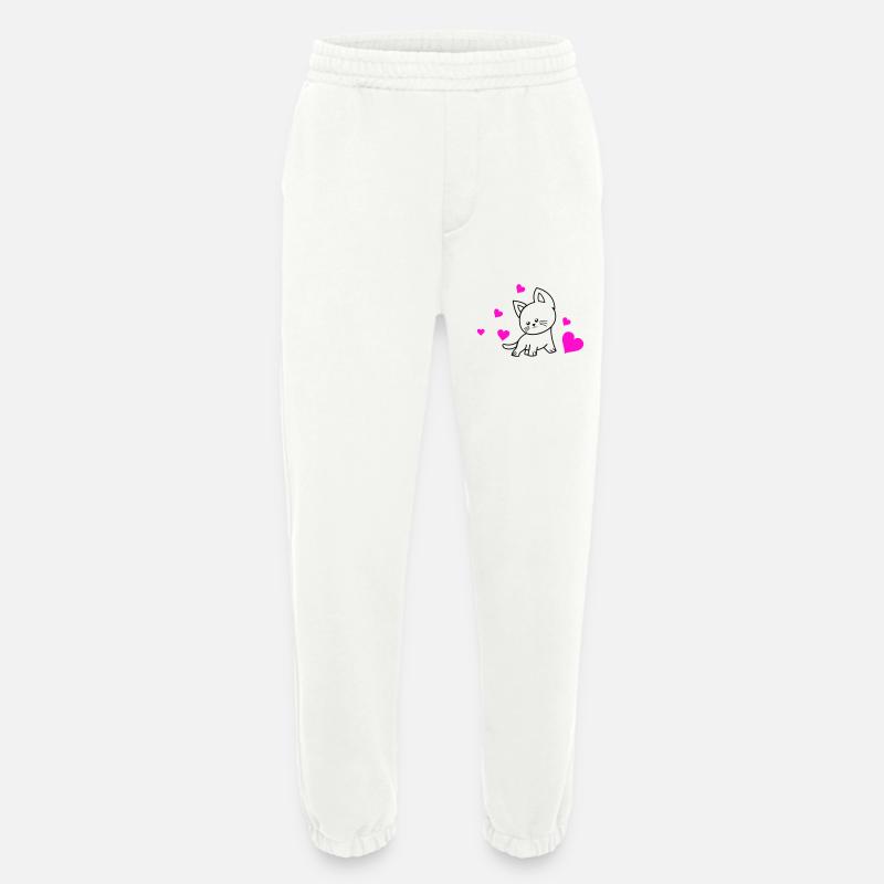 cat love 01 - Heavyweight Jogginghose - made by SPREAD  - OFF WHITE