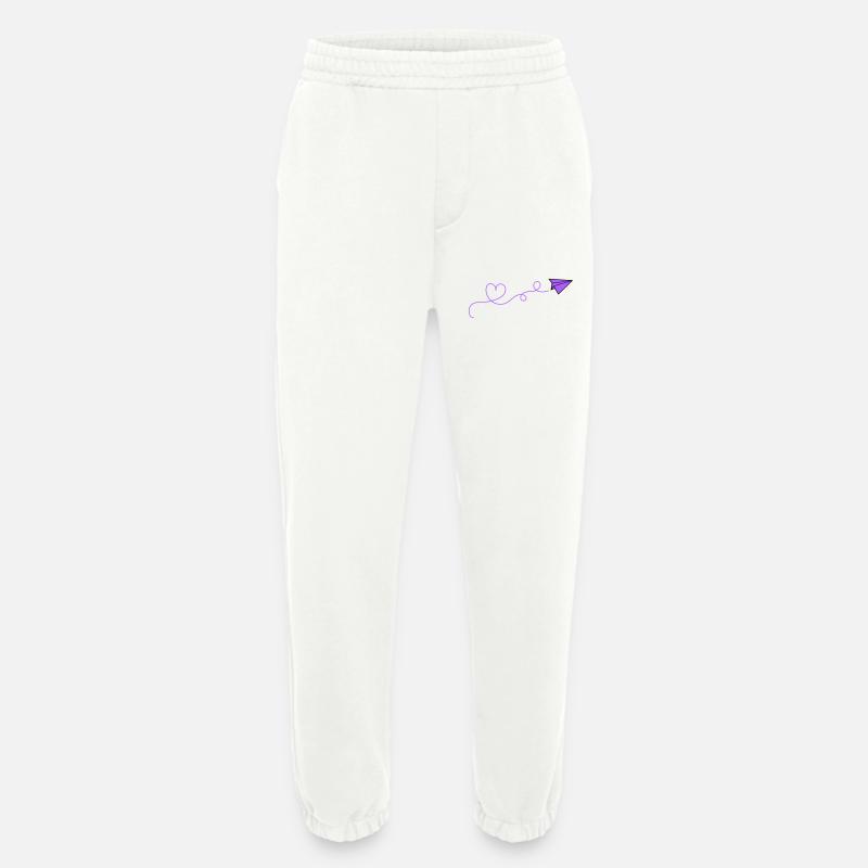 papierflieger herz - Heavyweight Jogginghose - made by SPREAD  - OFF WHITE