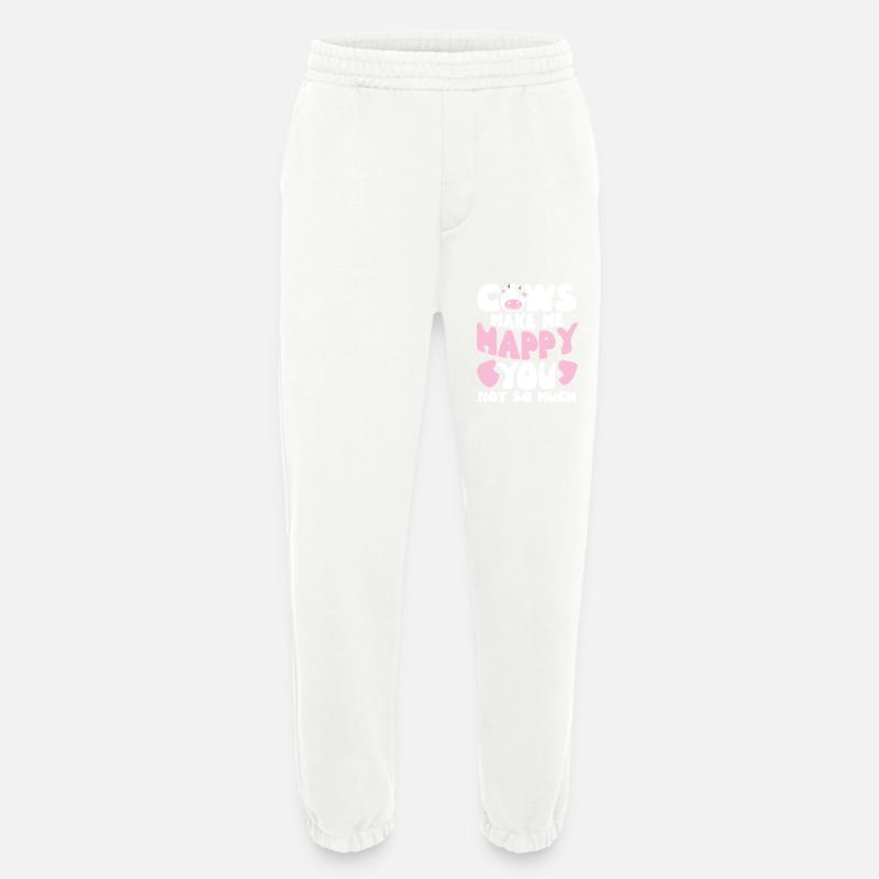 Cows Make Me Happy - Heavyweight Jogging Pants - made by SPREAD  - OFF WHITE
