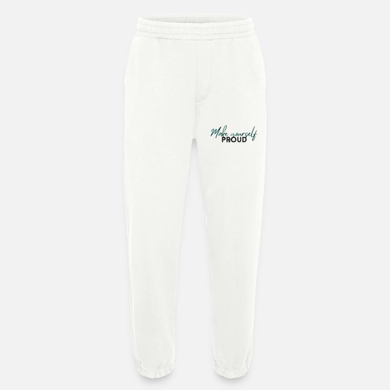Make Yourself Proud Positive Mindset Statement - Heavyweight Jogginghose - made by SPREAD  - OFF WHITE