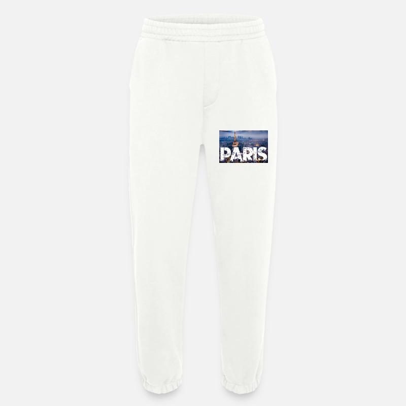 Paris Eiffel Tower - Heavyweight Jogging Pants - made by SPREAD  - OFF WHITE