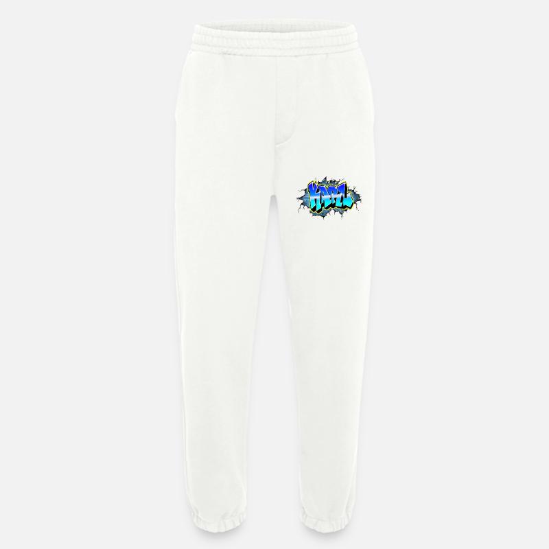 Graffiti KARL Blauer Backsteinriss - Heavyweight Jogginghose - made by SPREAD  - OFF WHITE