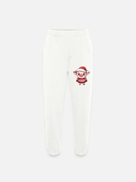 Pig Christmas Comic - Heavyweight Jogging Pants - made by SPREAD  - OFF WHITE