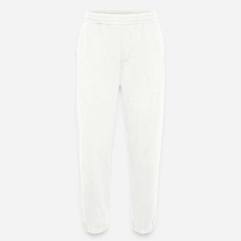 Garlic - Cool Vegetable Logo - Heavyweight Jogging Pants - made by SPREAD  - OFF WHITE