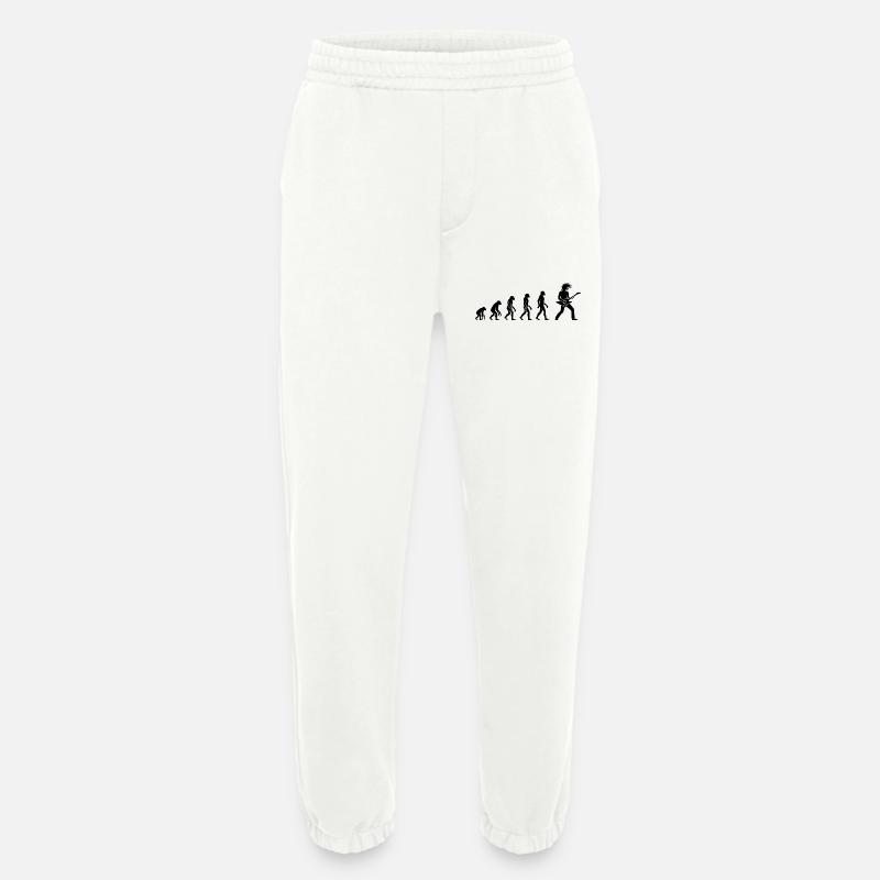 Evolution Rock 'n' Roll Guitarist Design - Heavyweight Jogging Pants - made by SPREAD  - OFF WHITE