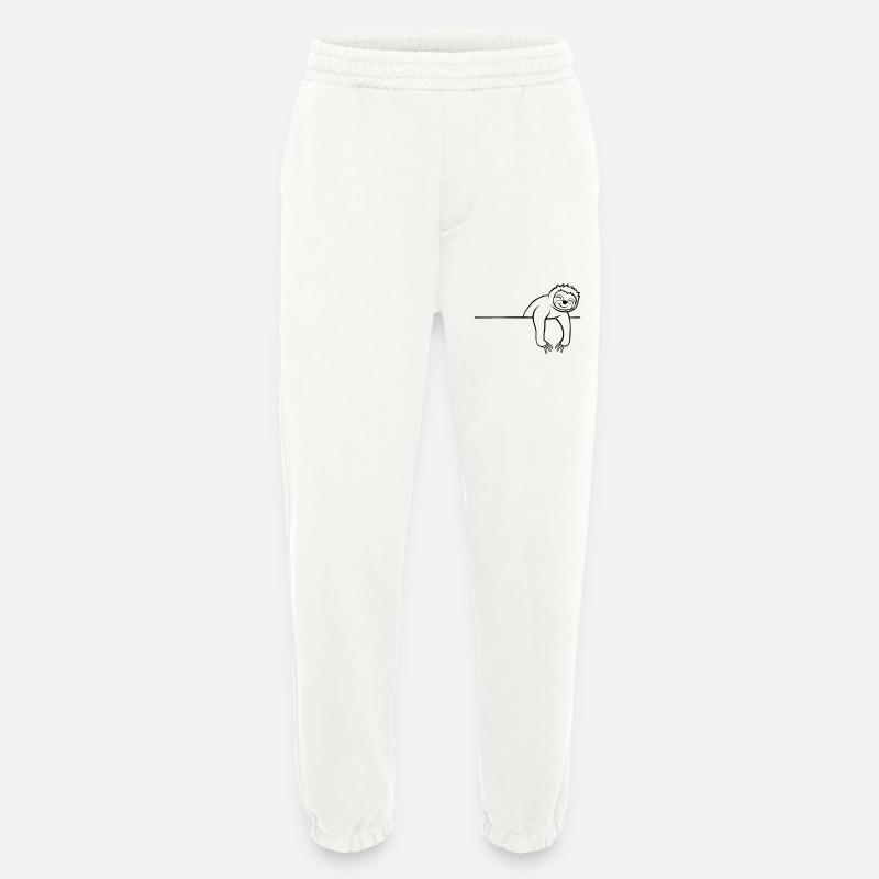 Comic Sloth Wall - Heavyweight Jogging Pants - made by SPREAD  - OFF WHITE