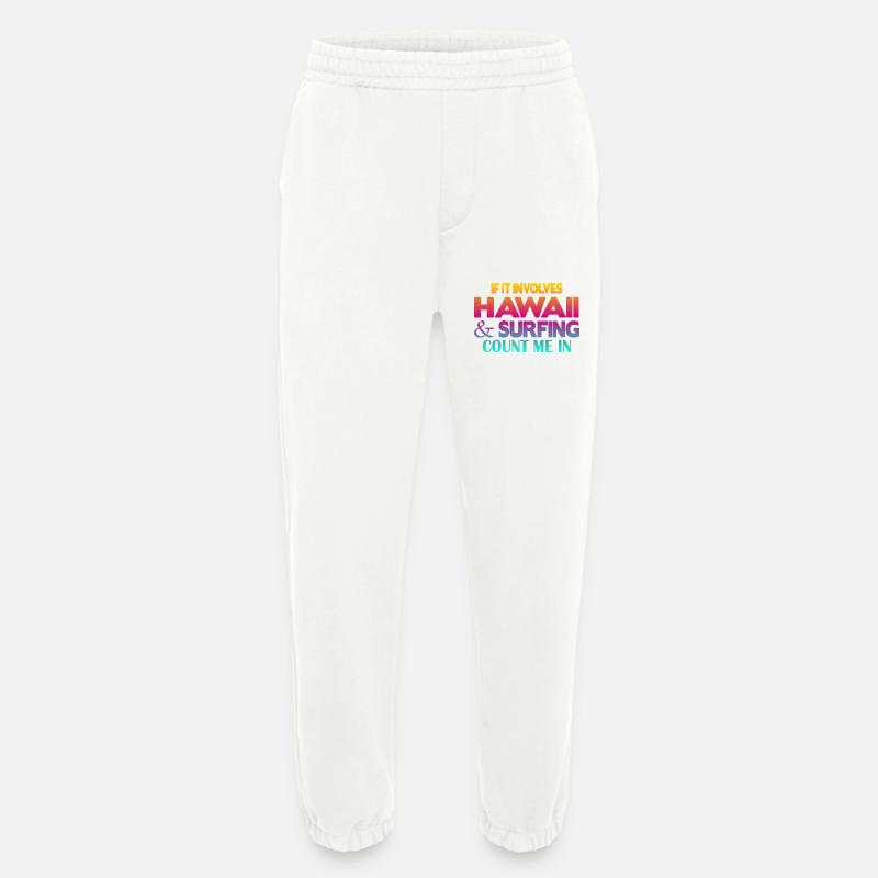 Surf à Hawaï - Pantalon de jogging bio épais fabriqué en UE - OFF WHITE