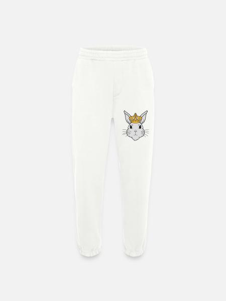 King Rabbit Crown Face - Heavyweight Jogging Pants - made by SPREAD - OFF WHITE