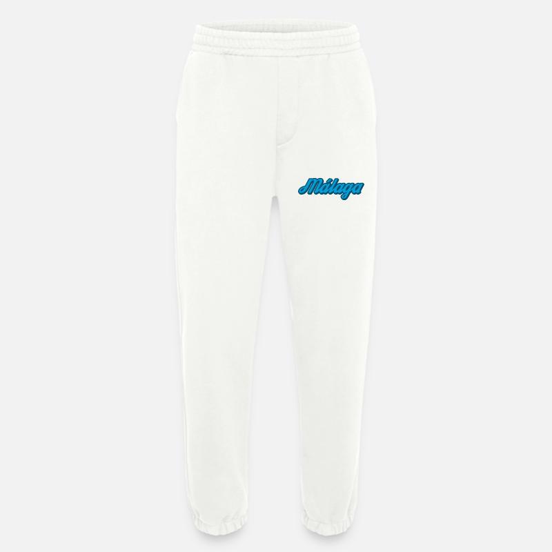 Málaga Coastal Script Blue - Heavyweight Jogging Pants - made by SPREAD  - OFF WHITE