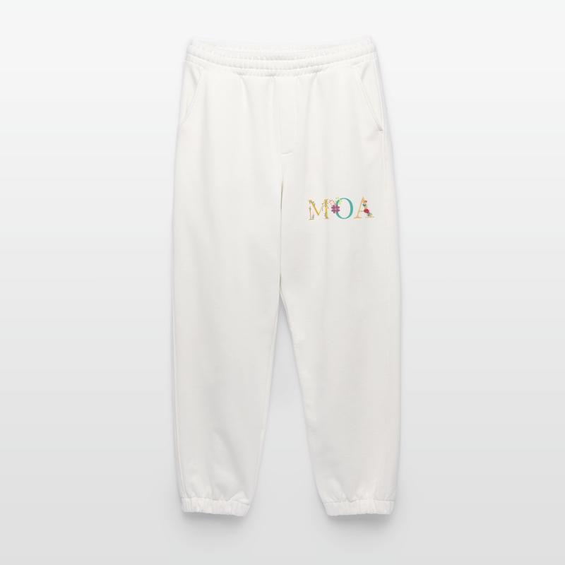 Nom du MOA décoré de fleurs Pantalon de jogging bio épais fabriqué en UE
