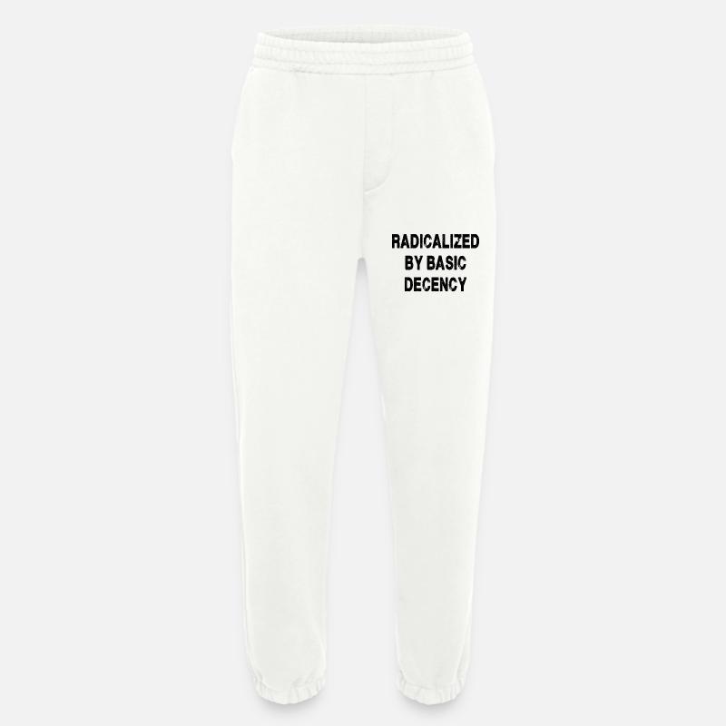 Radicalized By Basic Decency - Heavyweight Jogging Pants - made by SPREAD  - OFF WHITE