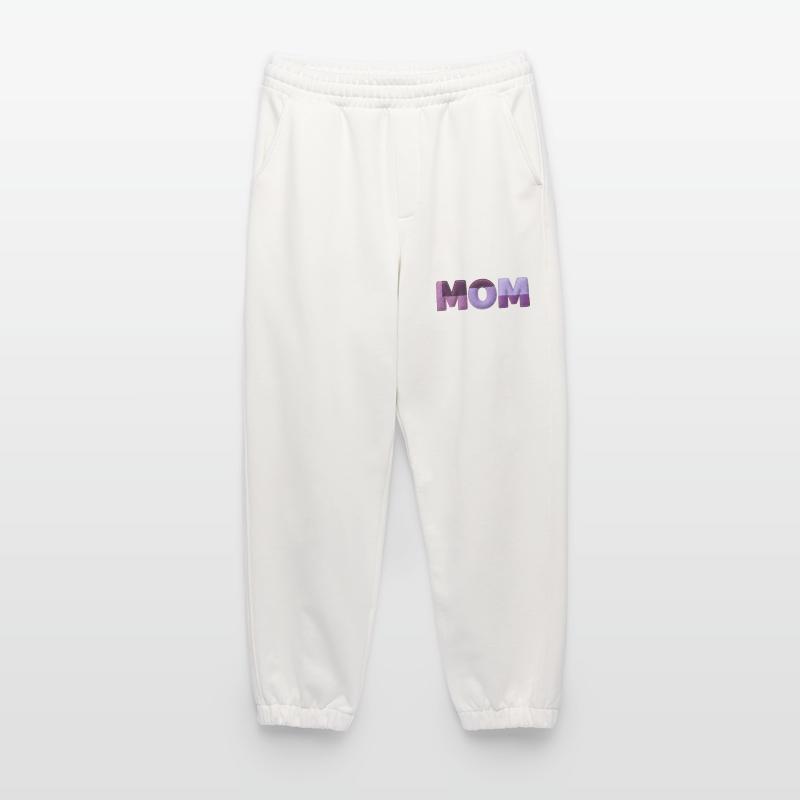 Police en patchwork de mamanTypographie Déclaration violette Pantalon de jogging bio épais fabriqué en UE