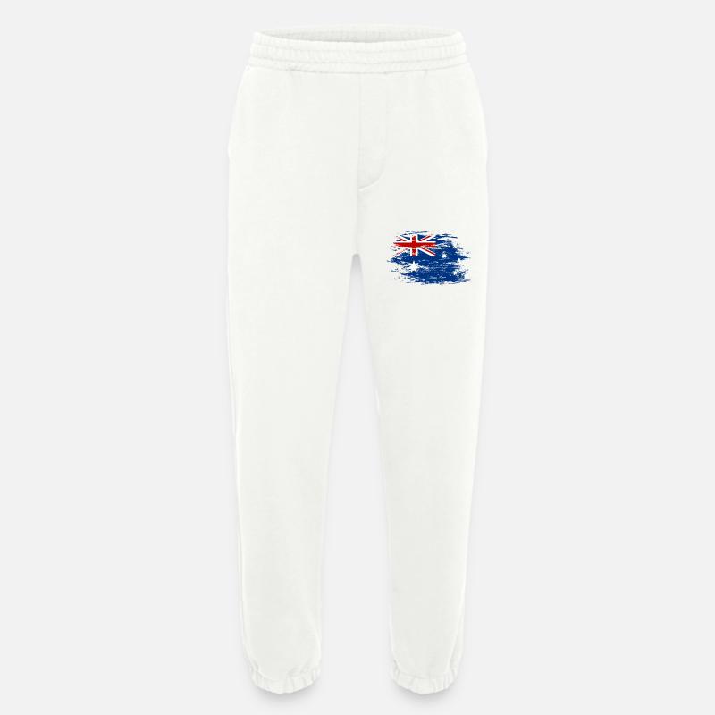 Drapeau de l’Australie utilisé - Pantalon de jogging bio épais fabriqué en UE - OFF WHITE