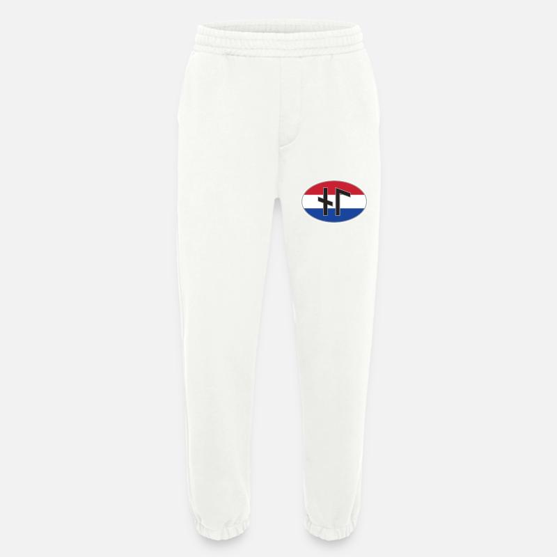NL (Nederland) Runen-Ländercode-Aufkleber - Heavyweight Jogginghose - made by SPREAD  - OFF WHITE