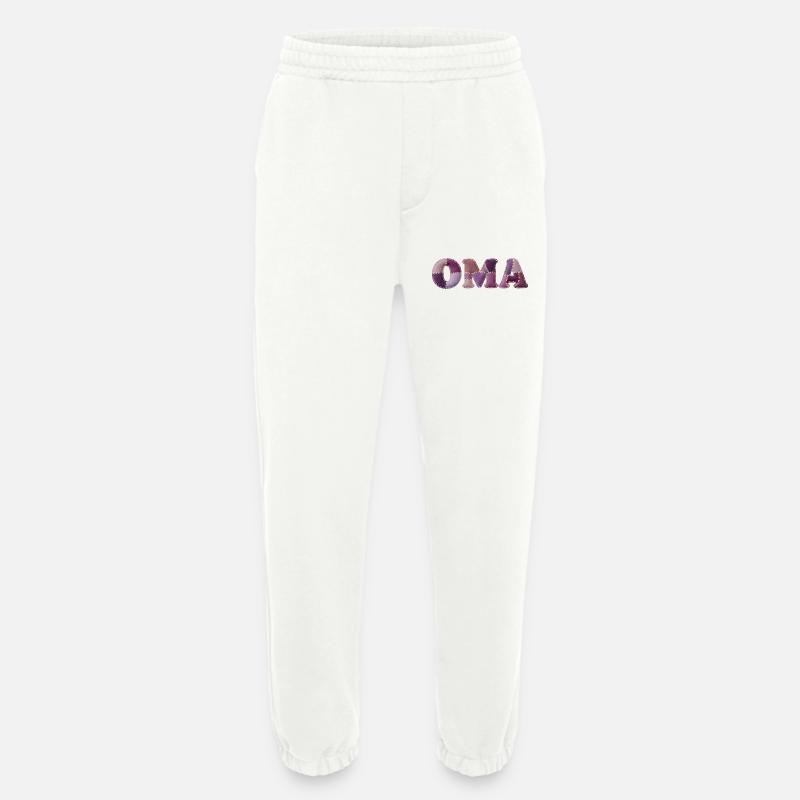 OMA Patchwork Stoff Design Geschenkidee - Heavyweight Jogginghose - made by SPREAD  - OFF WHITE