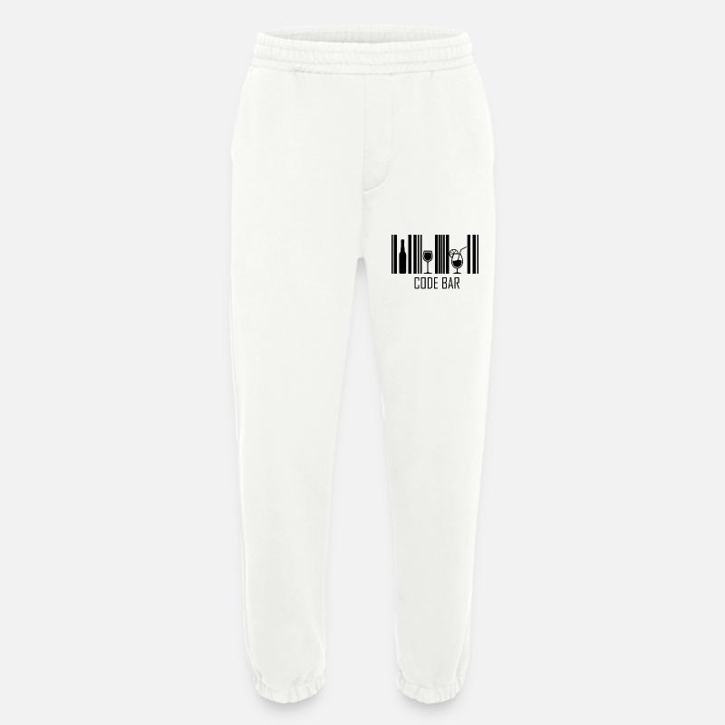 Code Bar - Pantalon de jogging bio épais fabriqué en UE - OFF WHITE