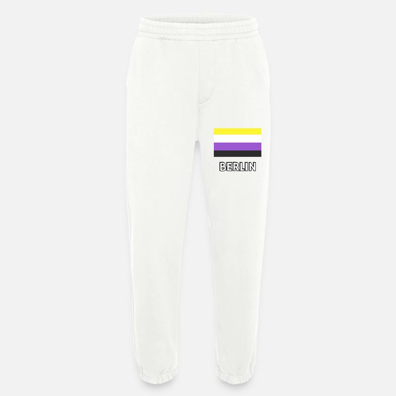 Non binary Pride Flag Berlin - Heavyweight Jogging Pants - made by SPREAD  - OFF WHITE