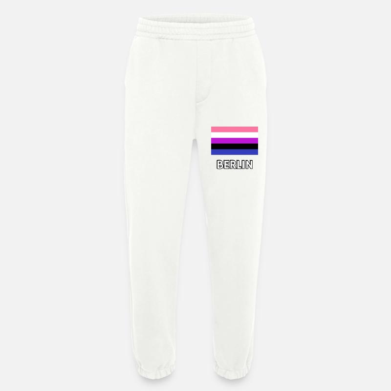 Genderfluid Pride Flagge Berlin - Heavyweight Jogginghose - made by SPREAD  - OFF WHITE